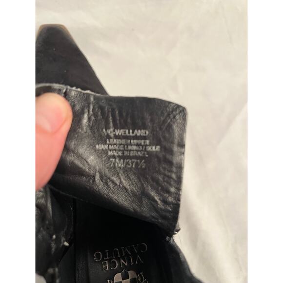 Vince Camuto Black Suede Ankle Boots Block Heel Women’s Size 7 - Picture 8 of 8
